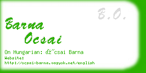 barna ocsai business card